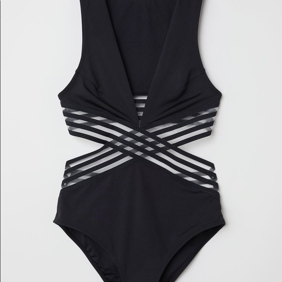 H M Swim Hm Black Cris Cross One Piece Poshmark